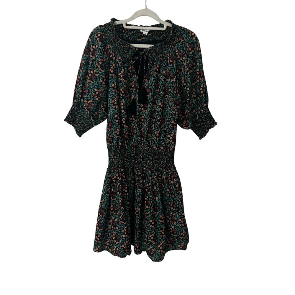 Roller Rabbit Midi Dress XS Drop Waist Smocked Twee Milkmaid Stars Moon Cottage